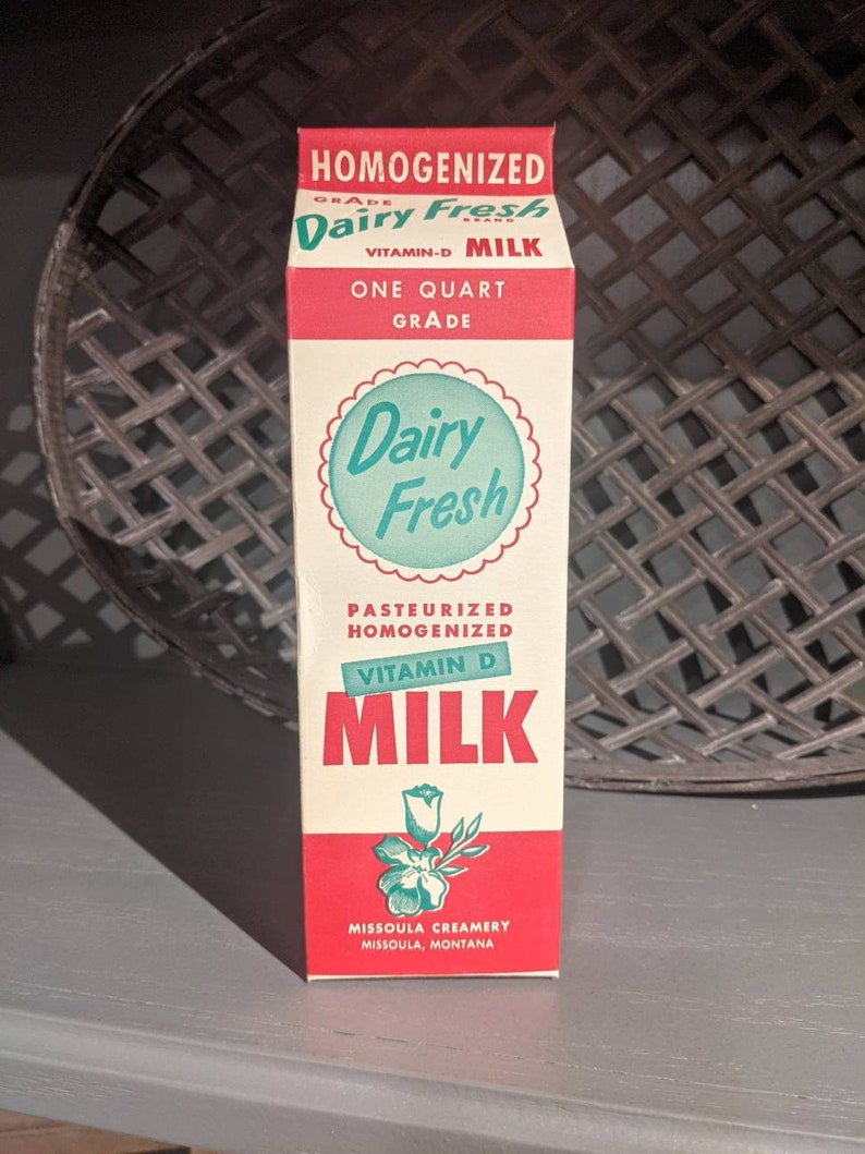 NOS 1940's Dairy Fresh Grade A Homogenized Milk Carton or Etsy