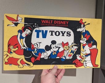 1960s Doppelseitig Walt Disney TV Toys Original Press Board Schild