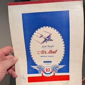 1940s Cadillac Brand Air Mail Letter Paper - Old & Original Office Paper