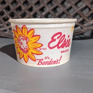 Copo de Sundae de Sorvete da Marca Elsie da NOS 1960 Borden - Antigo e Original