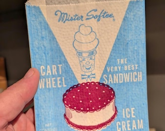 1960s Mister Softee Cart Wheel Ice Cream Sandwich Old & Original Vintage Tasche