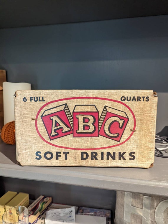 1962 ABC Soft Drinks Beverages Cola Soda Crate Cardboard Crate Old