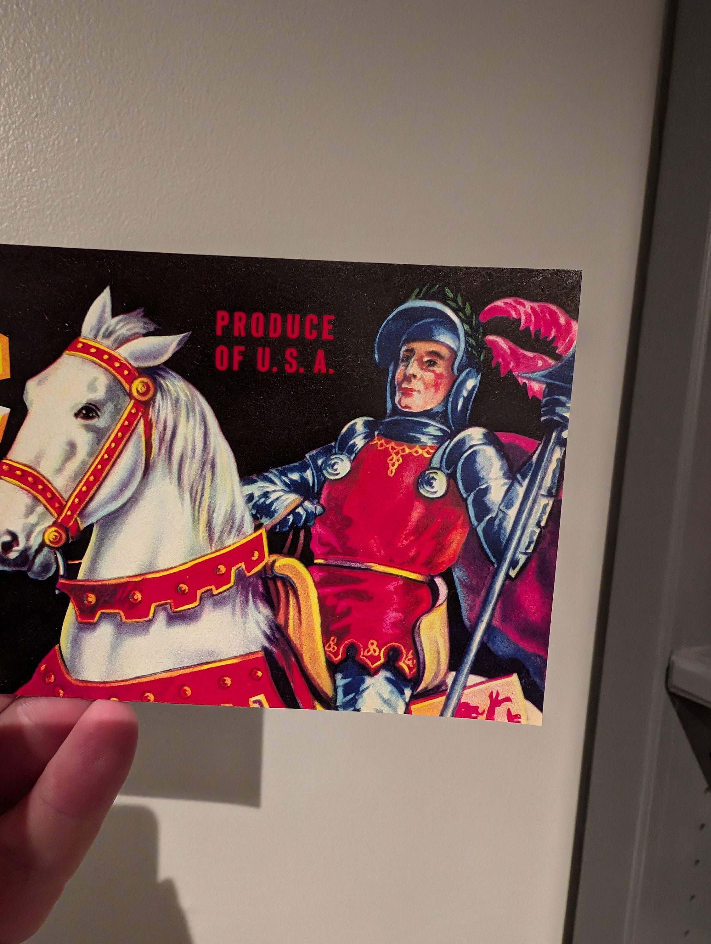 1940 年代のオリジナル Ivanhoe 木箱ラベル - 古いオリジナル - Knight