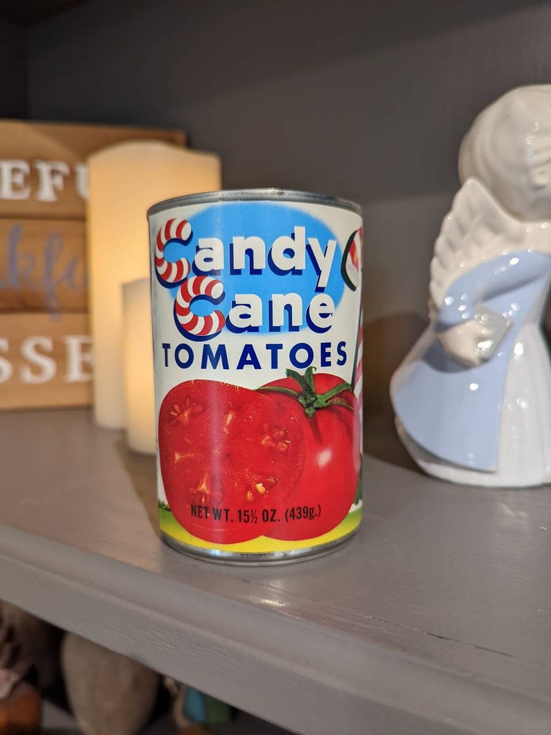 Vintage 1979 Candy Cane Tomatoes Can Food Can Label on Can Etsy