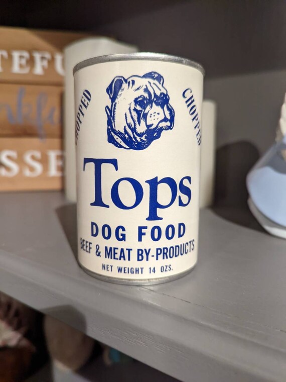 1970's Bulldog Tops Dog Food Can Label on Can Rocky Etsy