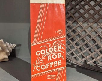 NOS 1940's Golden Rod Brand Vintage Coffee Bag - Art Deco - Old  Original Coffee Bag Janney Coffee Co. Fredericksburg, Virginia