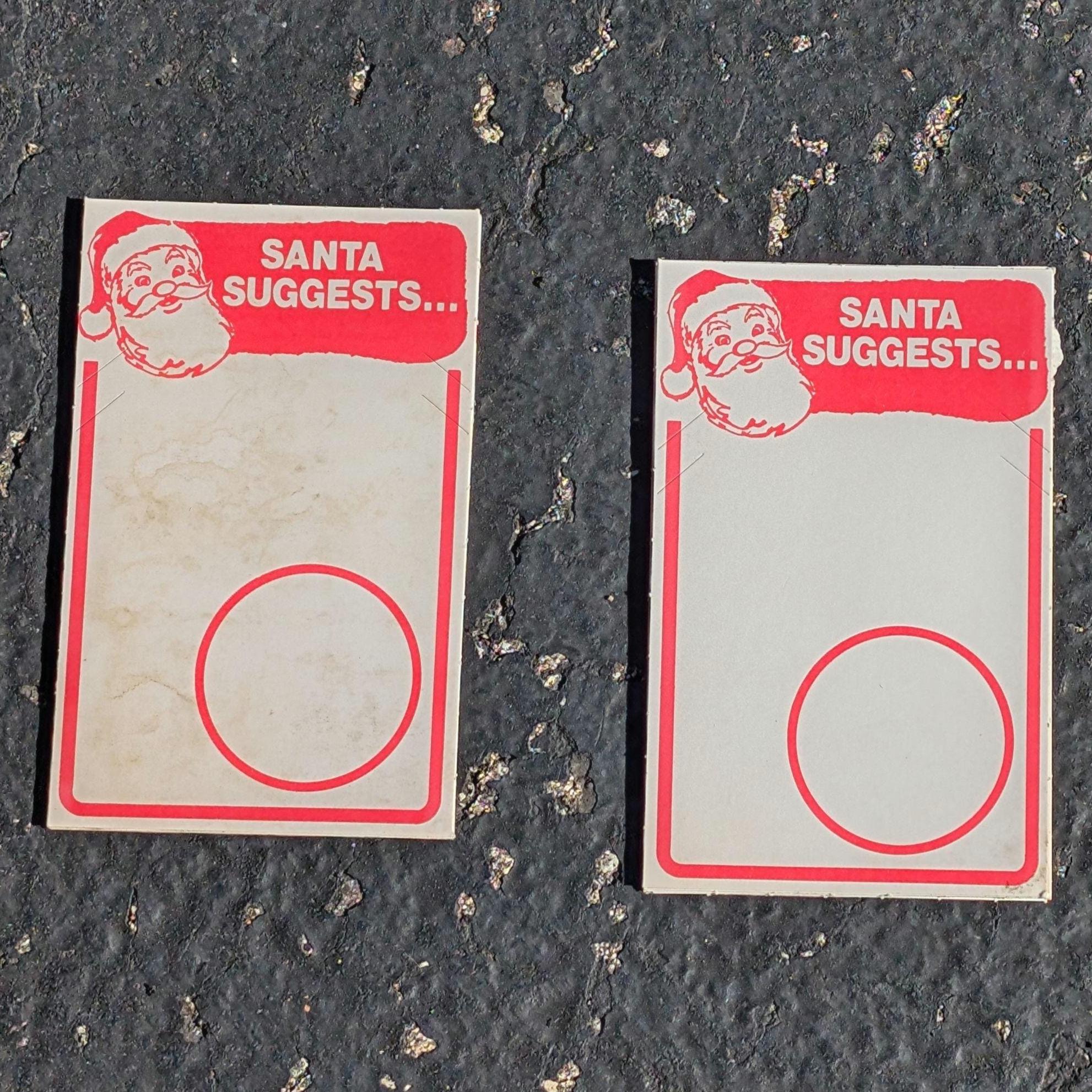 Vintage 1970s 80s Santa Claus Drug Store Price Sign - Old