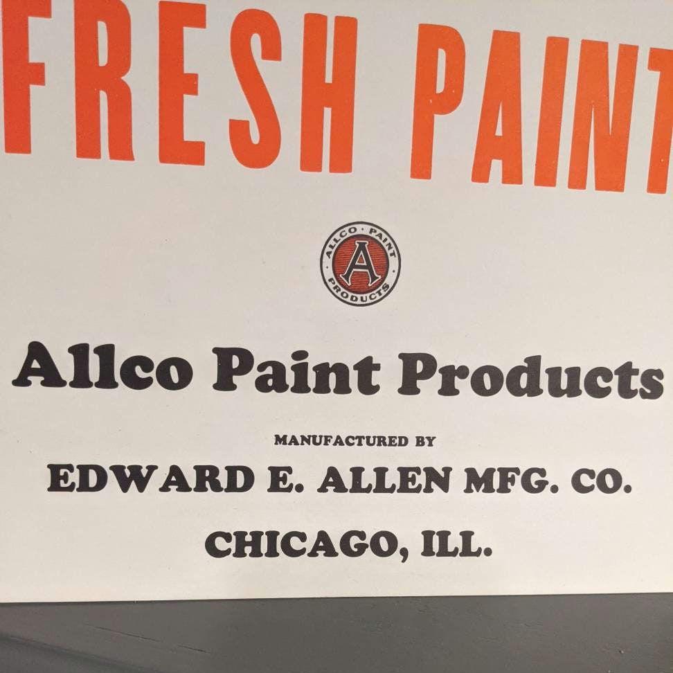 Original 1930's Allco Allen Mfg. Paint Products Paint Wet Paint ...