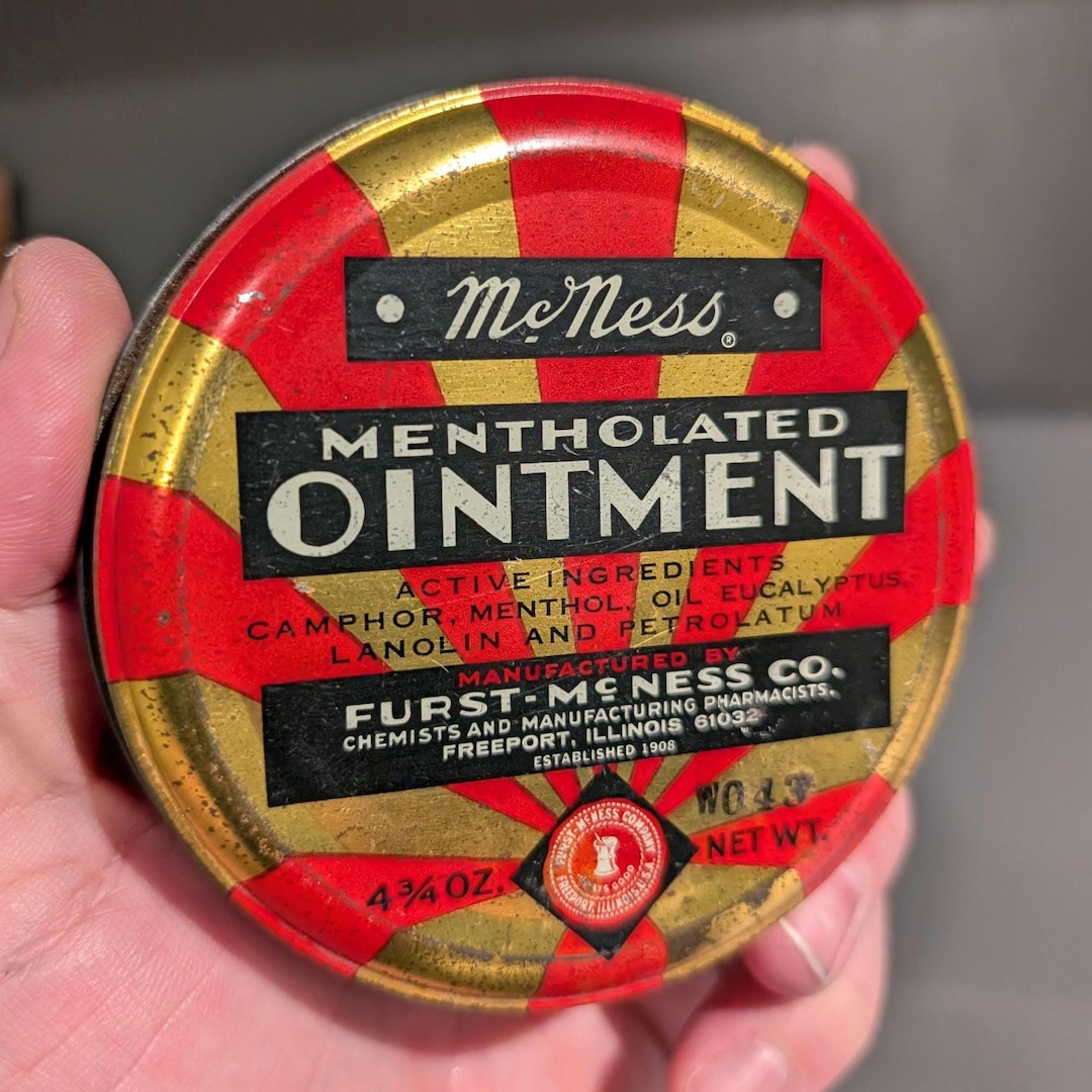 Original Vintage 1970s Mcness Ointment Salve Tin Vintage Medicine ...