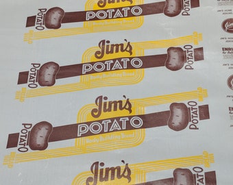 Jim's Potato Bread Waxed Wrapper Jim's Home Bakery - Jerome, Idaho Display Loaf - Bakery - Old  & Original 1940s