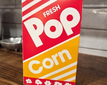 NOS 1970s 1980s Fresh Pop Corn Popcorn Dixie  Pop Corn Cup Box- Old  - Vintage Theatre - Gold Medal