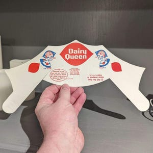 NOS 1962 Dairy Queen Ice Cream Employee Female Uniform Hat  Original Paper Bakery Hat Vintage