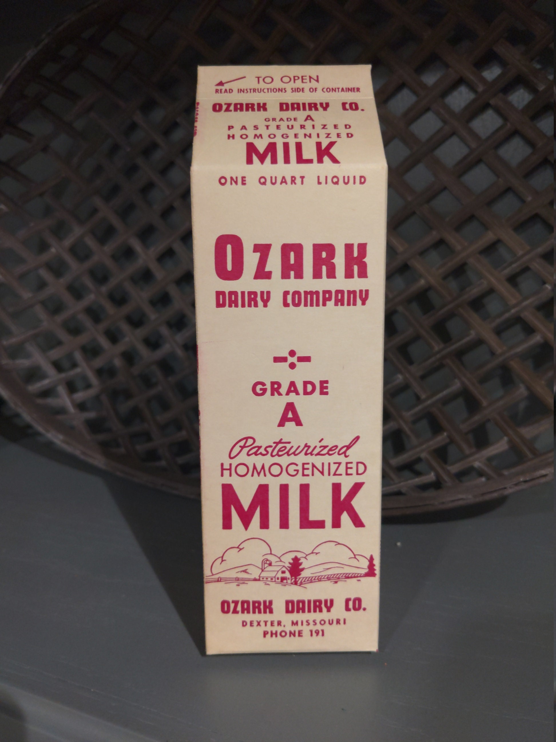 NOS 1940's Ozark Dairy Company Milk Carton or Container Grade
