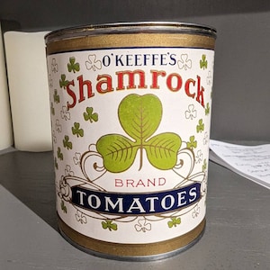 1920&#39;s O&#39;Keefe&#39;s Shamrock Brand Tomatoes kann auf Dose Original Vintage, Boston Massachusetts beschriften