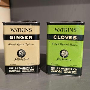 Old Original Watkins Spice Tins CHOICE Ginger or Cloves