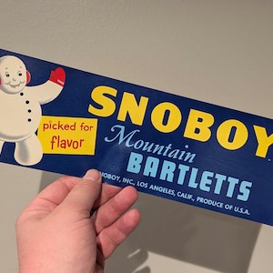 Original 1940&#39;s SNOBOY Apple Crate Label - Old & Original - Yakima, Washington