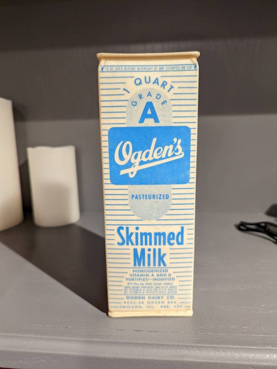 NOS 1960's Farm Milk Drive-in Dairy Milk Waxed Milk Carton or Container  Half Gallon Size Salinas, California 