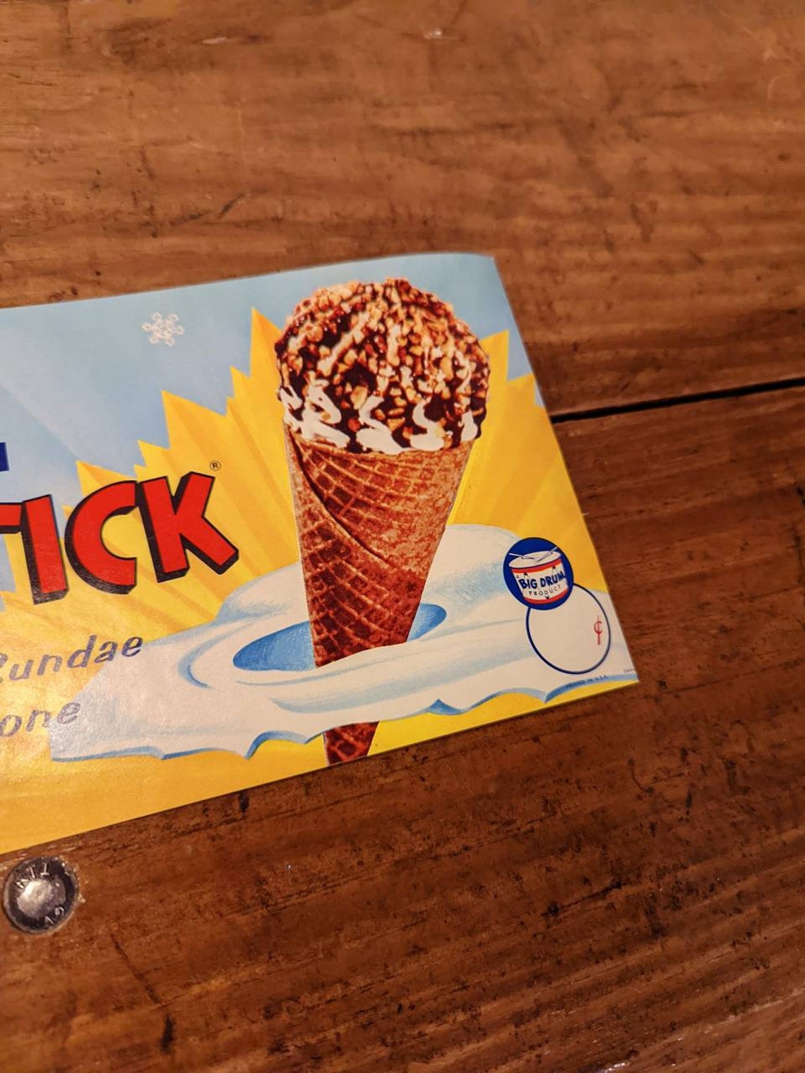 1963 Big Drum Cup Ice Cream Drumstick Old & Original Ice Etsy