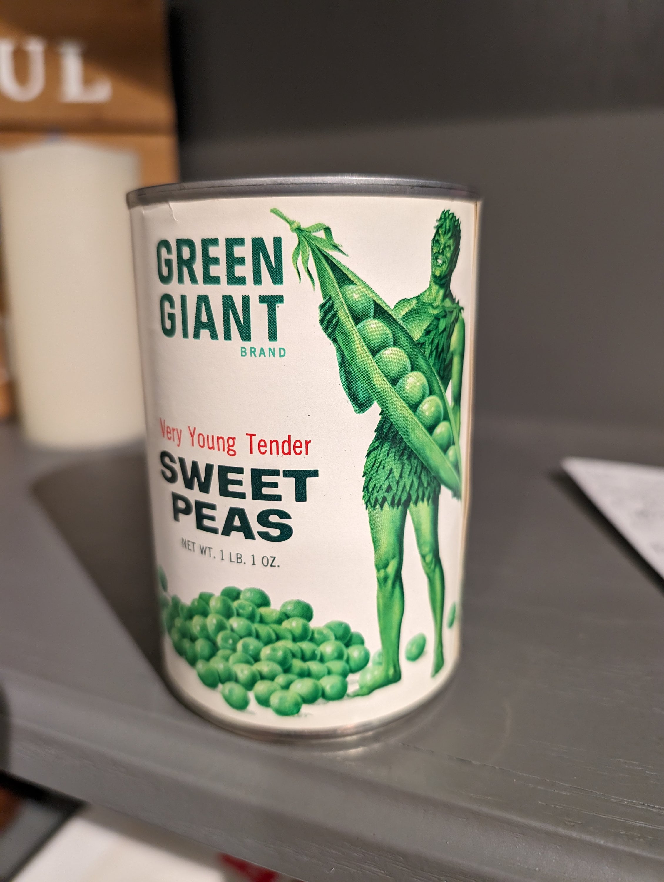 1960's Jolly Green Giant Peas Can Label on Can Original Vintage