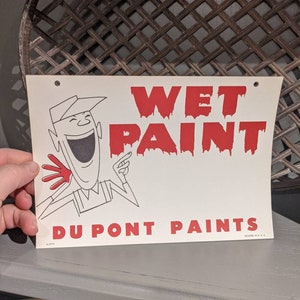Letrero de cartón original de pintura húmeda de Dupont Paints de los años 50 - Vintage