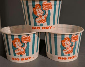 Original Big Boy Restaurants of America Cup Old & Original Vintage - Ice Cream Cup 1960s Googie