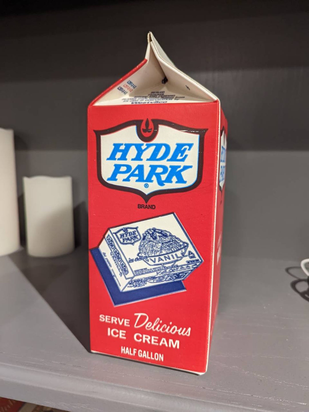 NOS 1980's Heritage House Milk Waxed Milk Carton or Container Half