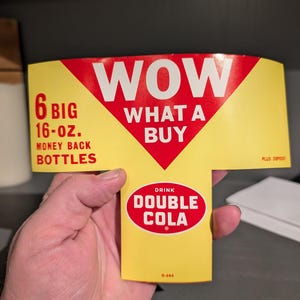 Oryginalna wkładka do kartonu z napojem Double Cola z lat 60. - jaki zakup!