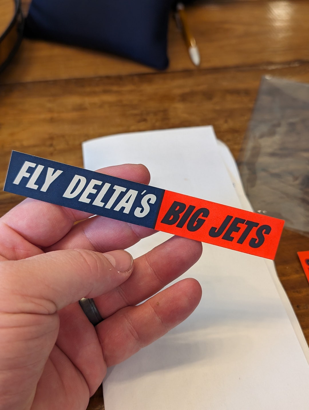 1970s 80s Delta Airlines Fly Delta Jets Sicker Old & Original Vintage ...