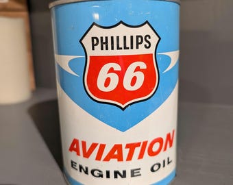 Vintage Phillips 66 Sixty-six 1 Quart Can Motor Oil Advertising