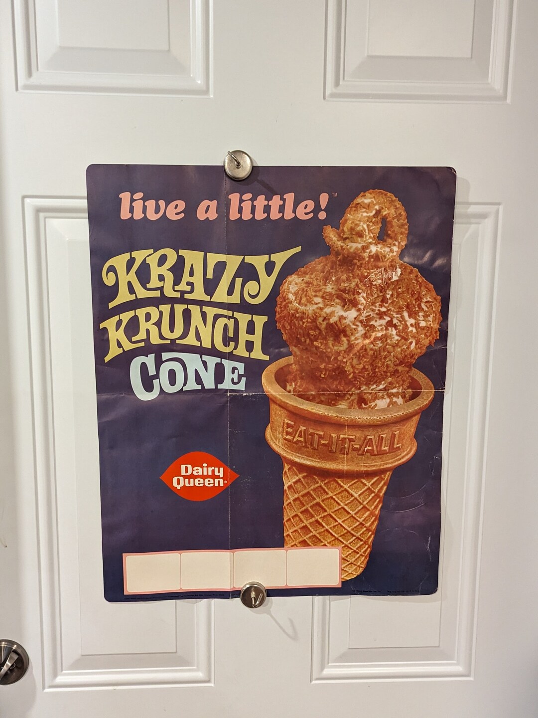 Large NOS 1967 Krazy Krunch Ice Cream Cone Dairy Queen Ice Etsy