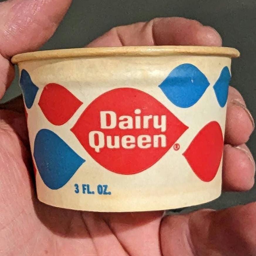 1959 Dairy Queen Ice Cream Sundae Cup Old & Original Vintage