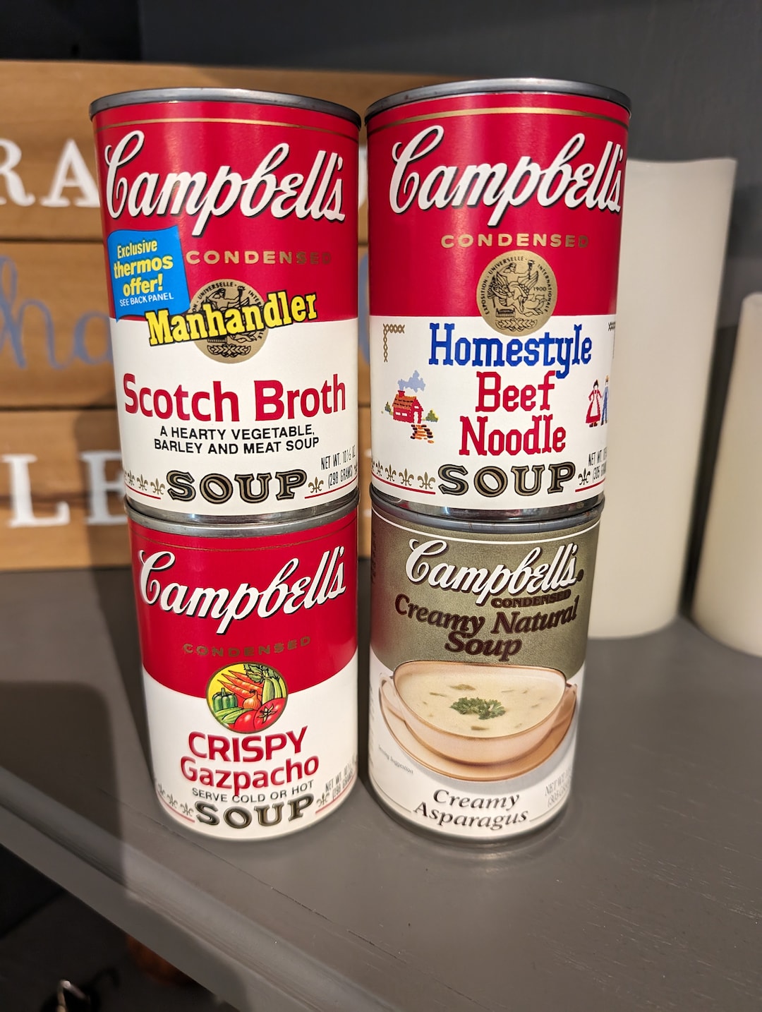 1980s Campbell's Soup Can Label on Can Original Vintage Campbell's Soup