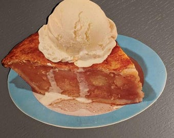 1940&#39;s Apple Pie Blue Plate Special Poster - Die Cut Soda Fountain Sign - Old & Original
