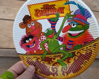 NOS 1978 The Muppets Happy Birthday Plate themed birthday  paper  plates  Original Paper Plate 1970s Fozzie Kermit The Frong