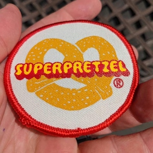 NOS 1990's Superpretzel Soft Pretzel  Vintage Patch - Delivery Uniform 2 3/4"