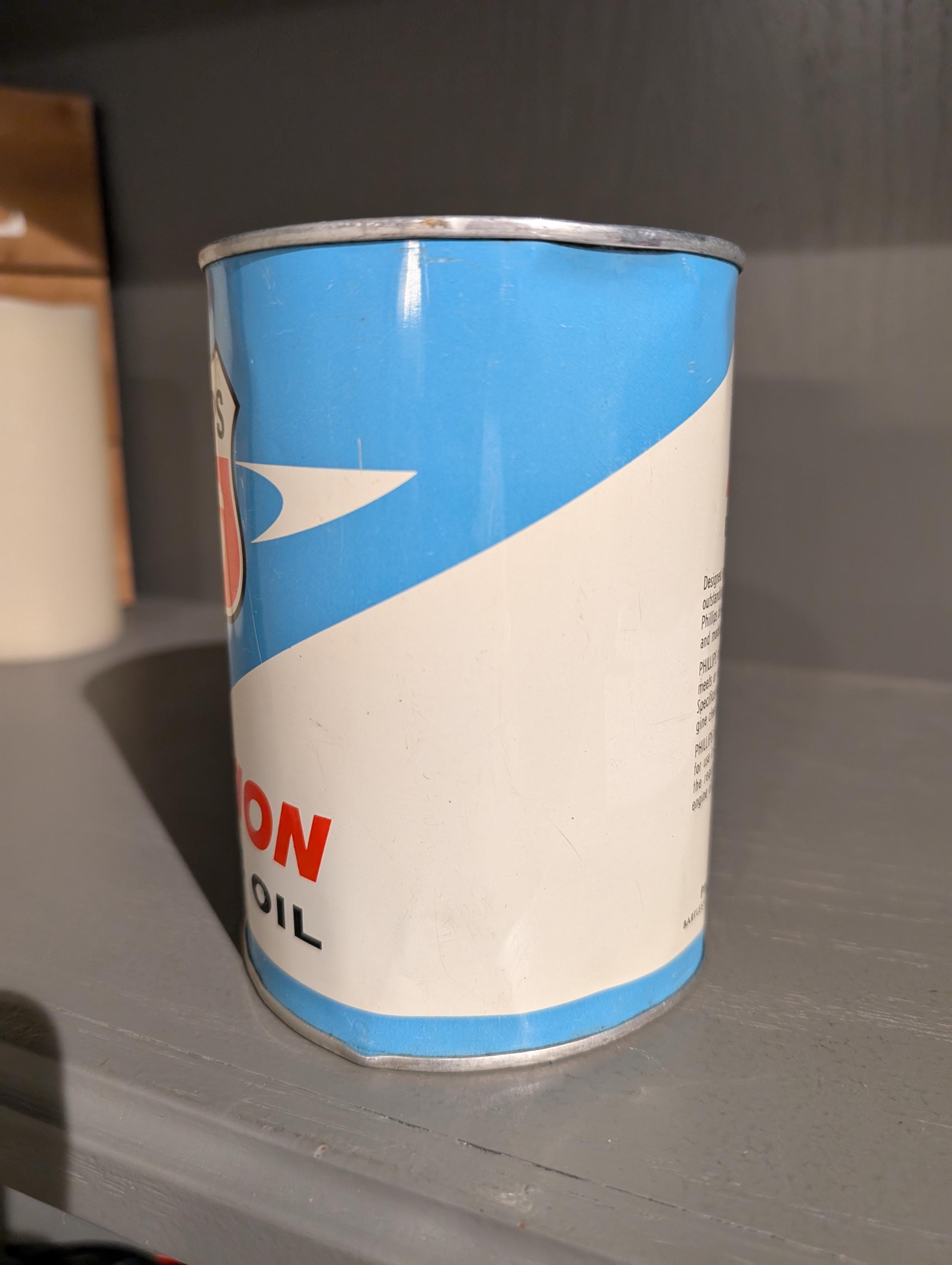 1960's Phillips 66 Aviation Motor Oil Quart Motor Oil Can - Metal