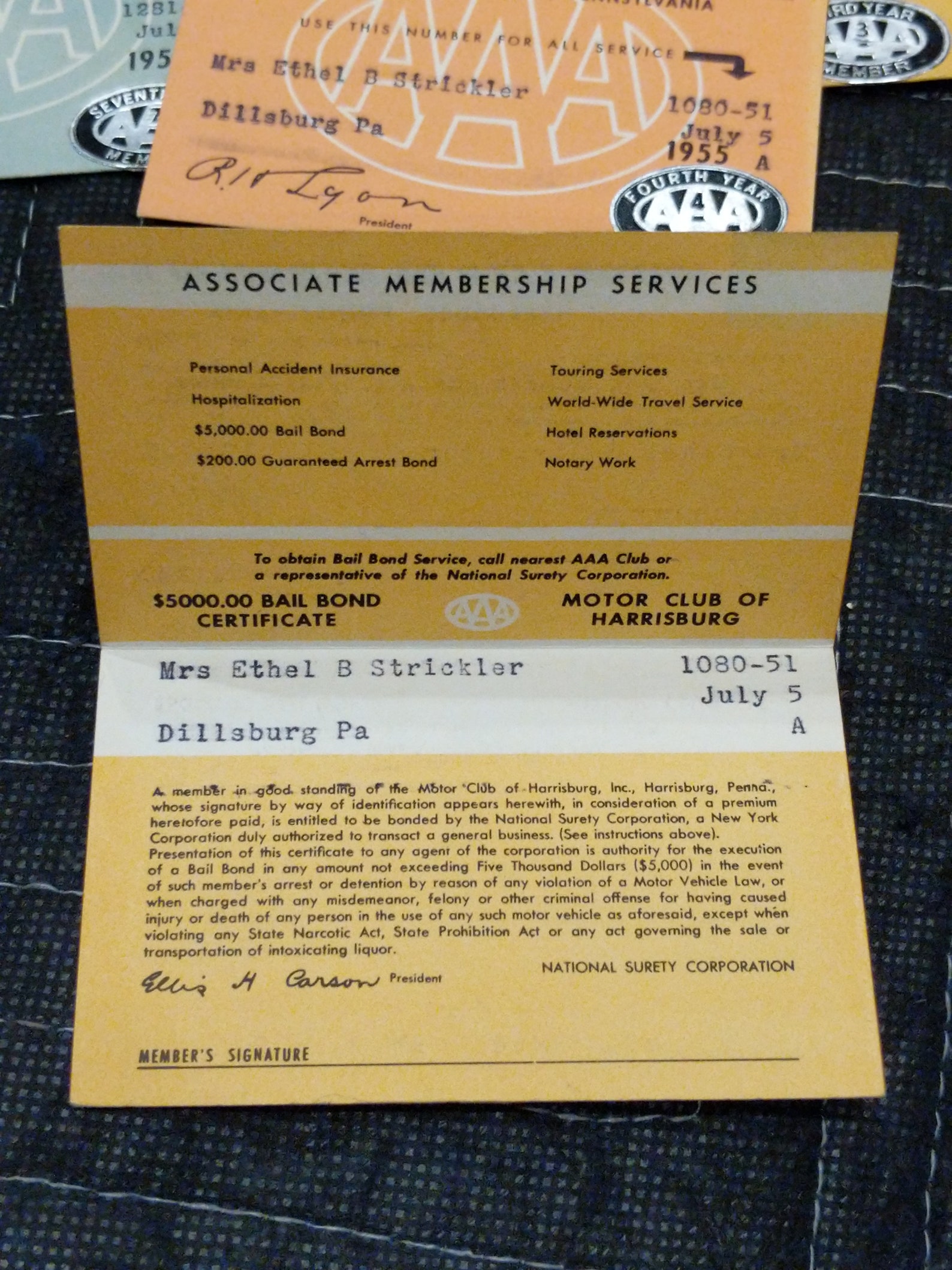 Lote de 5 AAA Motor Club de Harrisburg ID Cards Pensilvania Etsy