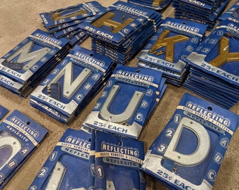 1950s Gold or Silver MCM Reflecting House Numbers and Letters Old & Original NOS Mid Century 0 6 9 J H K Y M N U D Y