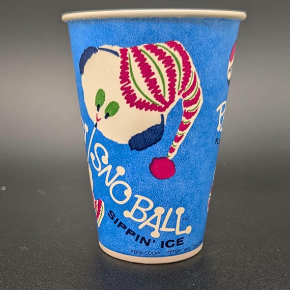 NOS 1960's Pepsi Snowball Sipping Ice Waxed Drink Cup - Old