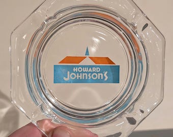 1960er 70er Howard Johnson Cottage Glass Aschenbecher - Alt & Original - Vintage Hotel Leuchtreklame HOJO