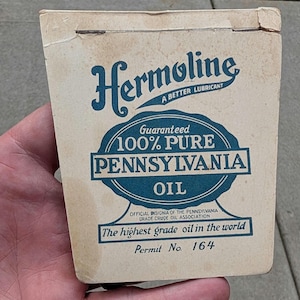 Vasos de papel originales de aceite de motor Hermolone de la década de 1930 - Gasolinera antigua - Herring-Wissler Motor Company, Des Moines, Iowa