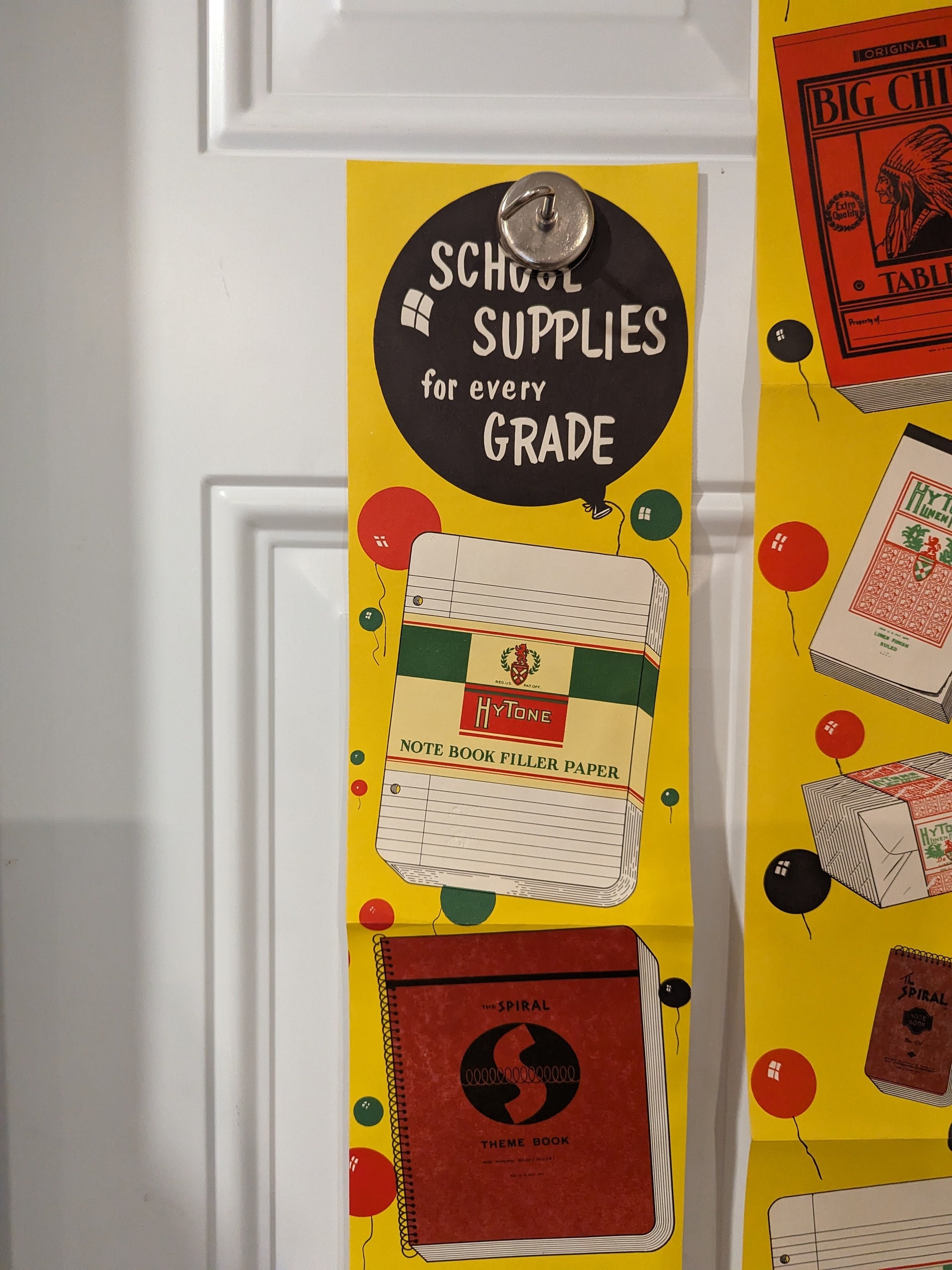 Original Vintage 1940s 50s Notebook Spiral School Supplies Store Window ...