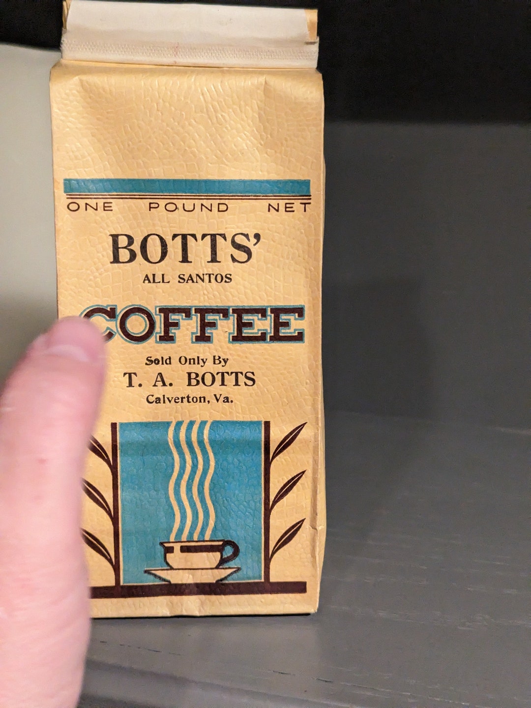 NOS 1940's Botts Roasted Coffee Brand Vintage Coffee Bag Etsy