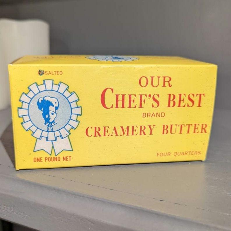 1960's/70's  Chef's Best Butter Box - Old & Original Kitchen Country Store Decor - St. Louis, Missouri