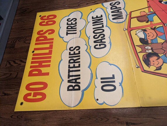LARGE Old & Original 1968 Phillips 66 Gas Station Road Trip Sign