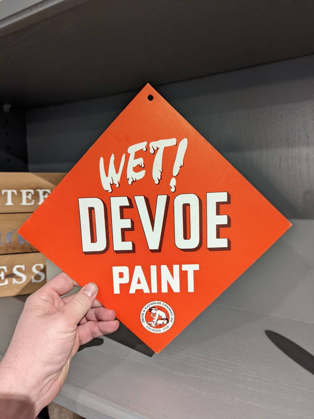 Original 1950's Devoe Paints WET PAINT Cardboard Sign Vintage Etsy