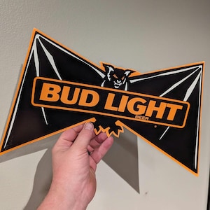 Original 1992 Budweiser Beer Die Cut Halloween Bat Display Poster Sign 90's Halloween Party CHOICE: Bud Light or Budweiser