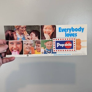 1978  Orange Popsicle &  Ice Cream Bar Sign Poster Original Vintage  - Old Soda Fountain NOS