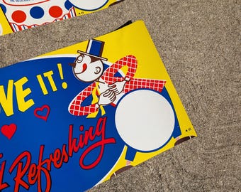 1960's Malt-a-plenty Ice Cream Poster Sign - Old Soda Fountain