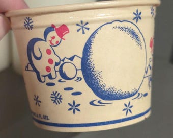 NOS 1940er Schneemann Unbekannte Marke Eisbecher - Alte und originale Lily-Tulpe-Tasse 4 Unzen